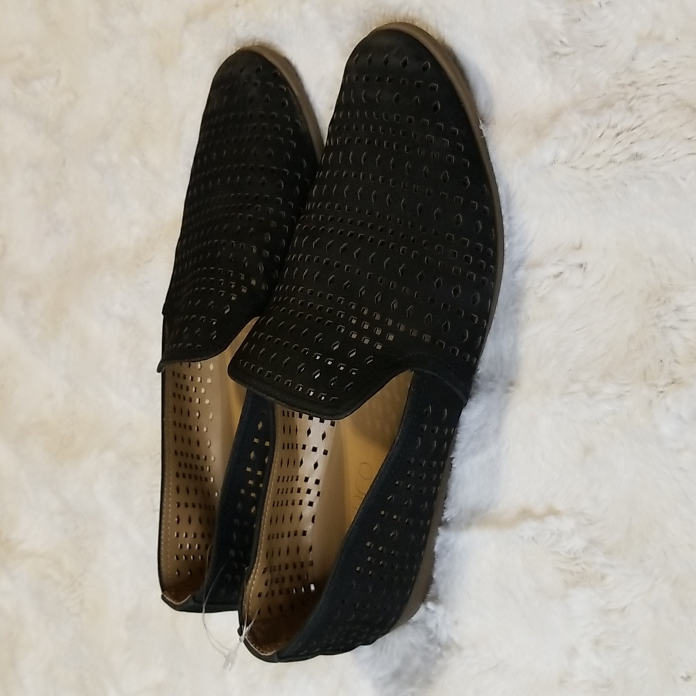 Franco Sarto Black Slip Ons Flats Size 7 Faryn